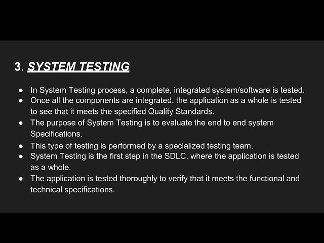Levels of Testing
