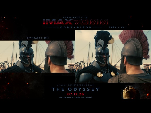 The Odyssey IMAX Comparison | IMAX 70 mm (1.43:1) vs. Standard (2.39:1) | EVERY FRAME IN IMAX 70MM