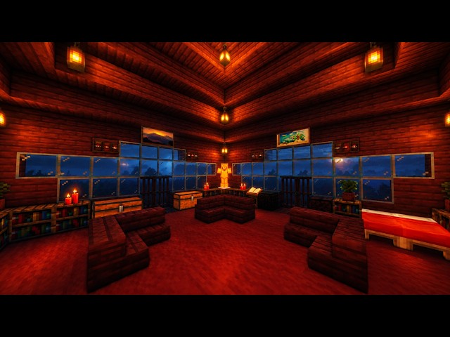 POV: You Finally Made It Home | Minecraft Rainy Night Ambience 🌧️🔥