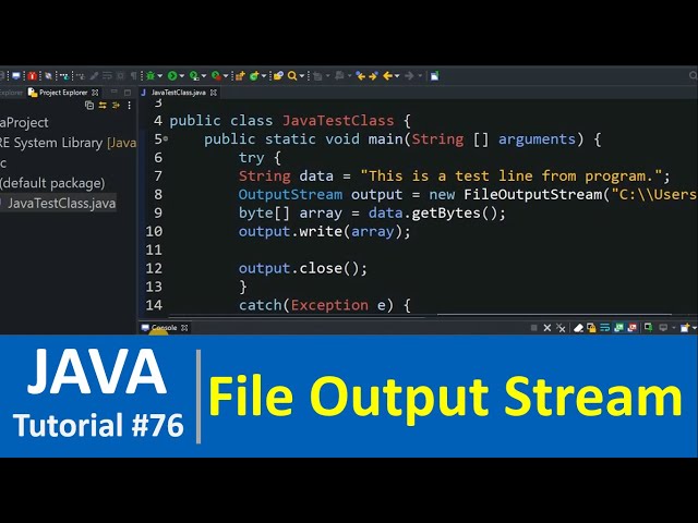 Java Tutorial #76 - Java FileOutputStream Class Examples | Write in File