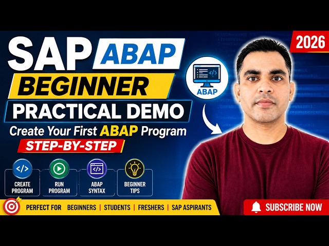 SAP ABAP Beginner Practical Demo |Create Your First ABAP Program Step-by-Step(2026)