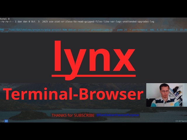 lynx Terminal-Browser - first keybindings & download Debian-DVD.iso