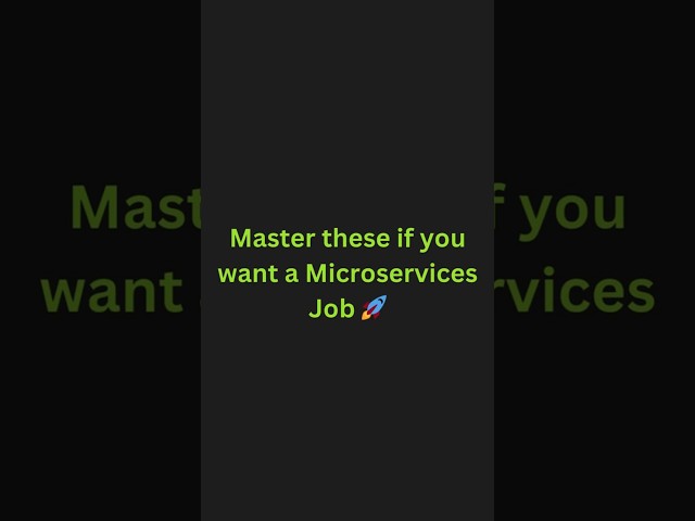 Master these 5 if you want a Microservices job in 2026! 🚀