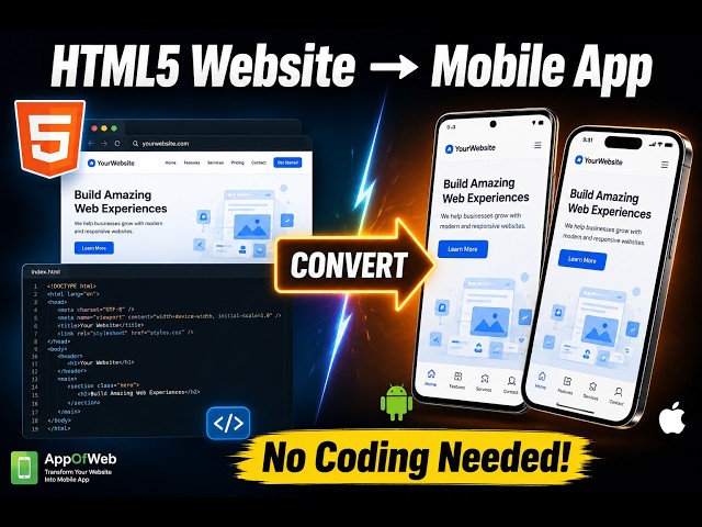 How to Convert Any HTML5 Website to Android & iOS App — No Coding Required