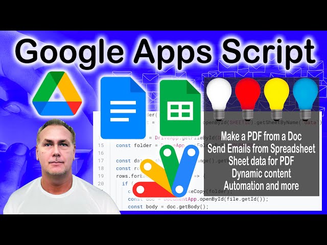 Learn Google Apps Script Project Lesson Create PDF from Docs Using Google Sheet Data send Emails