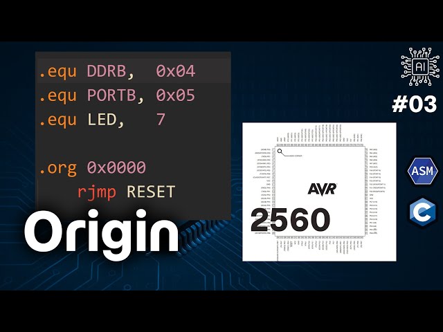 Bare-Metal Embedded Systems (AVR & ARM) in C & Assembly – blink atmega2560 AVR MCU in Asswmbly