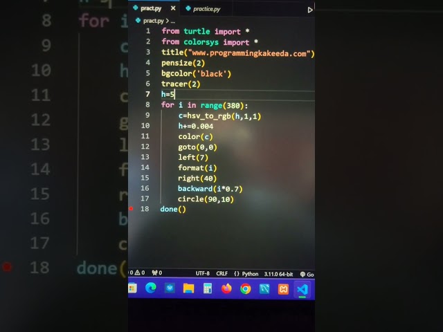 Python turtle graphics 3d Animation| Python Programming