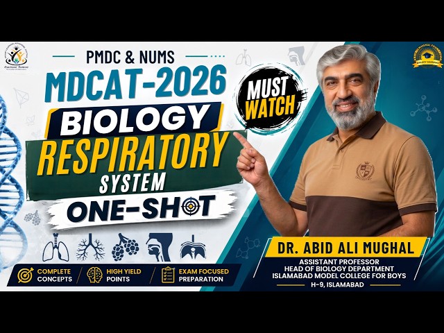 MDCAT 2026 Biology: HUMAN RESPIRATORY SYSTEM ONE-SHOT | Complete Chapter Lecture | Biology Guardian