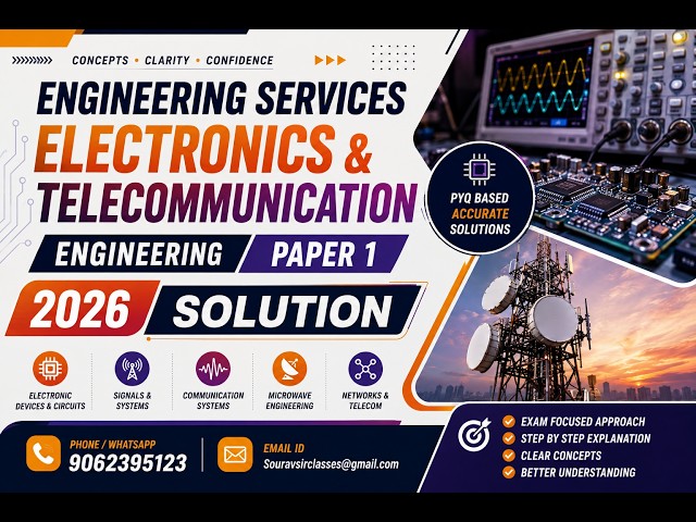 ESE Electronics Paper 1 2026 Solved | Step-by-Step Circuits, Numericals & Derivations #ESE2026
