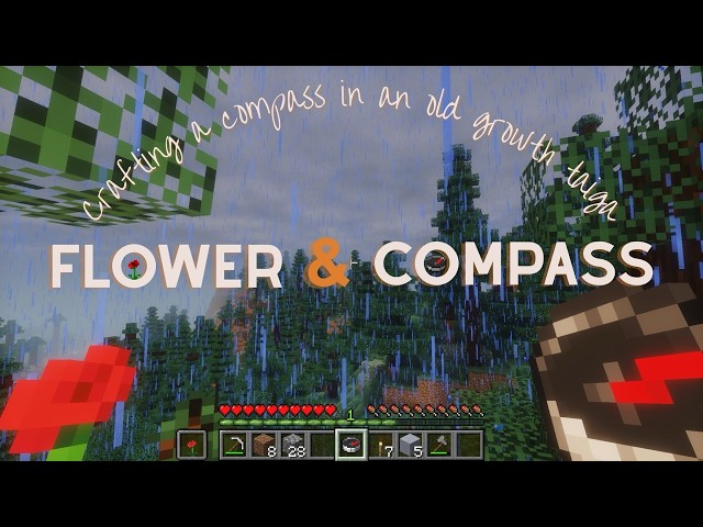 Crafting a Compass in an Old Growth Taiga ✿✿✿ Minecraft ASMR, Original Music, No Commentary