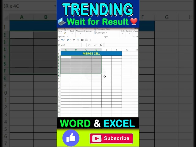 MERGE CELL IN EXCEL #exceltips #shorts #excel #exceltutorial If you want EXTRA INCOME sitting at ...