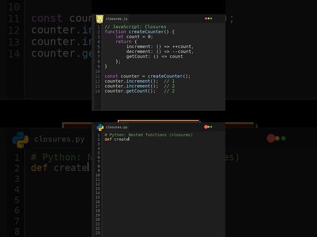 Closures vs Nested Functions: Scope Magic Comparison #codecomparison