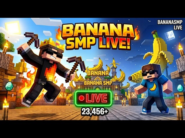 🔴 LIVE NOW! 🍌 Banana SMP GRINDING — LET’S GET RICH! 🔥