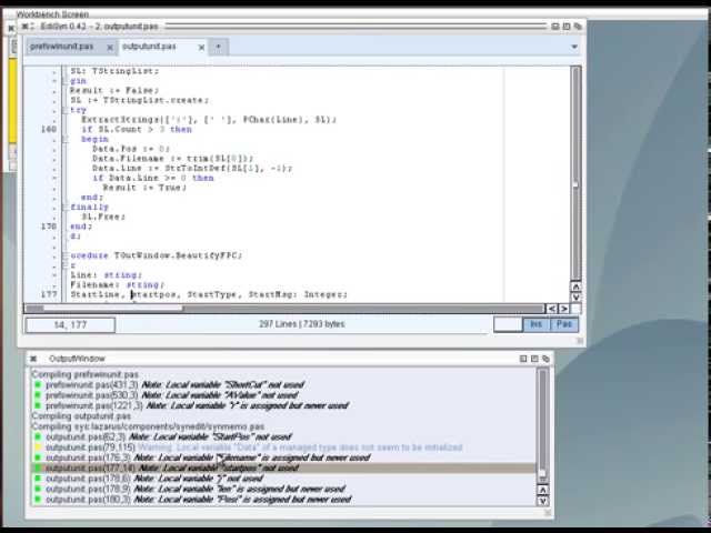 EdiSyn freepascal Compile with Output parsing