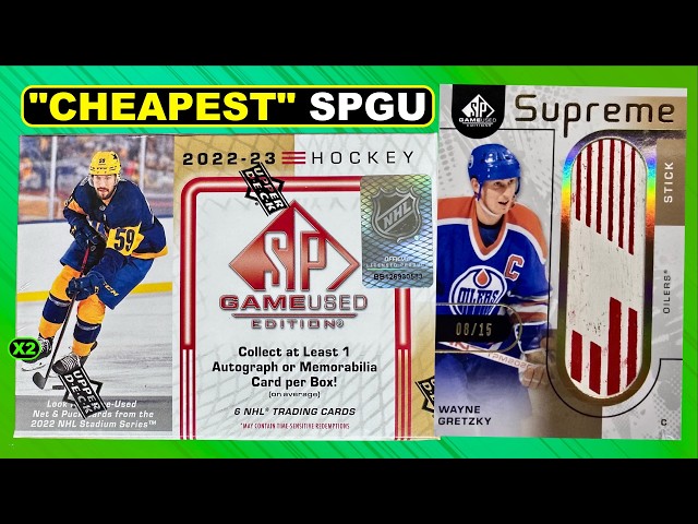 THIS IS IN THE CHEAPEST SPGU?!? -2022-23 SP Game Used Hockey Hobby Box Break x2