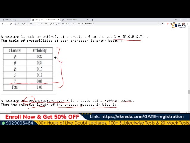 Algorithms (GATE CSE) - Greedy Algorithms (Knapsack Problem) - 3 Nov, 6 PM