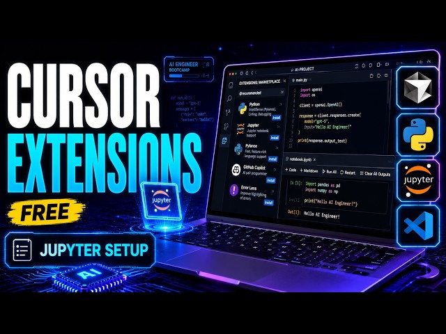 Best Cursor Extensions for AI Development + Jupyter Notebook Setup | AI Engineer Bootcamp – Lesson 8
