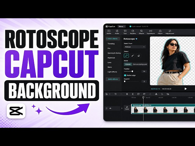 How to Rotoscope in CapCut PC | Remove Background Tutorial