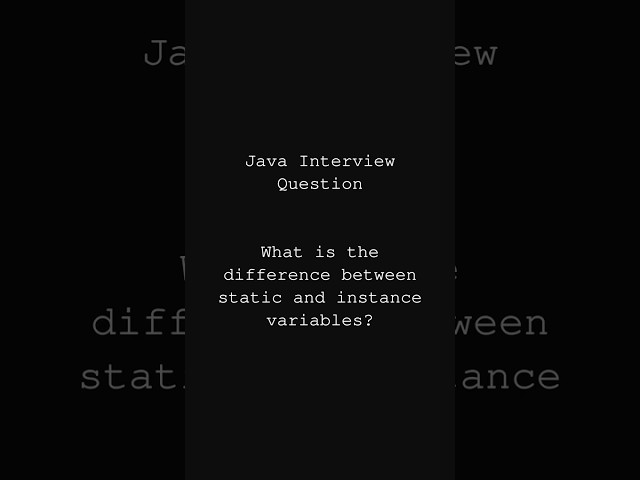 Static Variables Vs Instance Variables | Java Interview Questions #java #dsa #interviewquestions