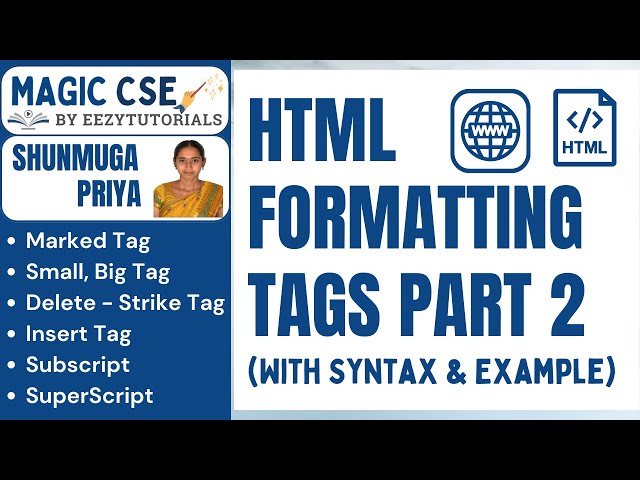 7.0 HTML Formatting Tags Part 2 - Marked tag, Strike tag, Subscript, Superscript