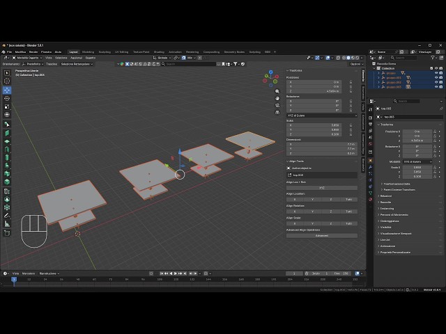 Videoguida - Allinea Oggetti 3D, Posizione, Sposta, Ruota, Scala, Addon Allign Tools in Blender