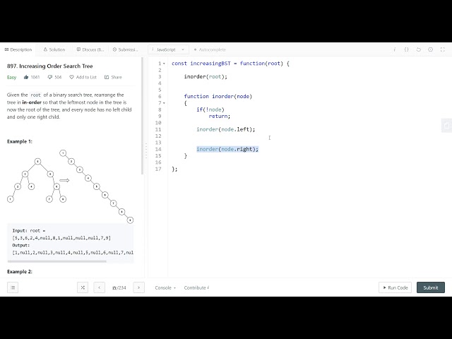LeetCode 897. [easy] Increasing Order Search Tree