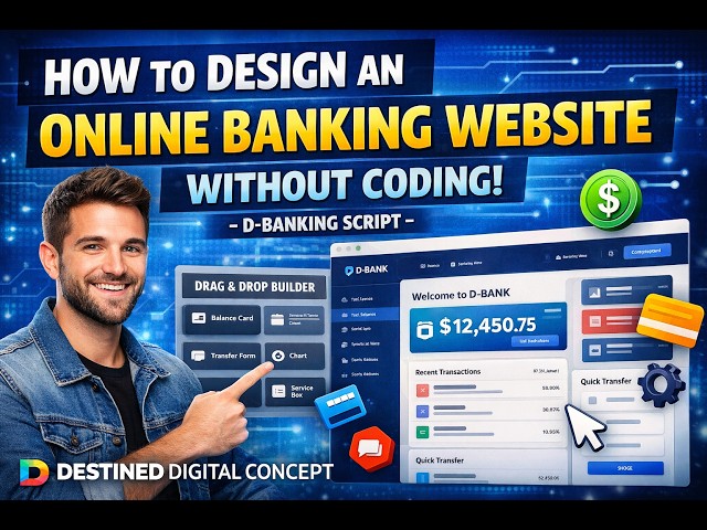 How Build a Full Internet Banking Website without coding | Complete Online Banking Script