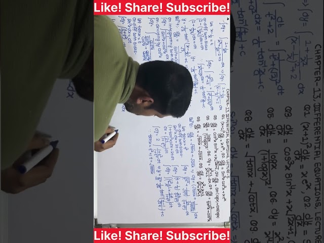 Problem 8 based on the variable separable form of differential equation class 12