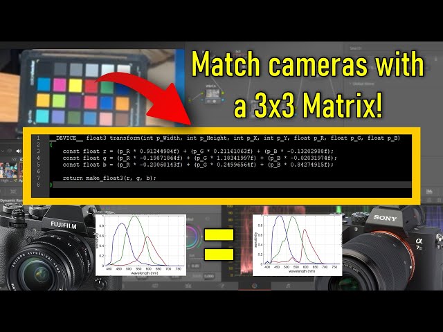 Advanced 3x3 matrix camera matching in Resolve