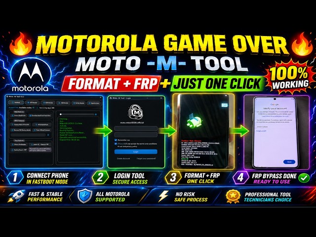 🔥 Moto Game Over by Moto M Tool 🔥 | Motorola Format + FRP in Just One Click | By VIKASH KI DUNIYA