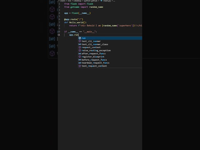 Build a Random Superhero Website with Flask! ⚡💻 #shorts