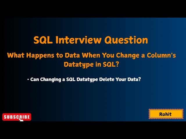 What Happens to Data When You Change a Column’s Datatype in SQL? | SQL Real Production Scenario