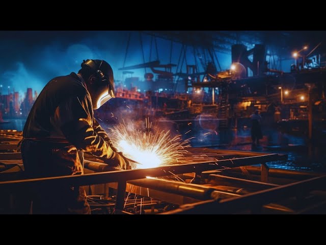 Shipyard Ambience | Welding Sparks & Metal Clanks for Sleep, Study & Relaxation