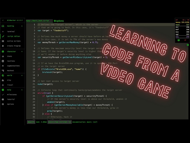 "Just learn to Code bro!"  Bitburner FULL PLAYTHROUGH