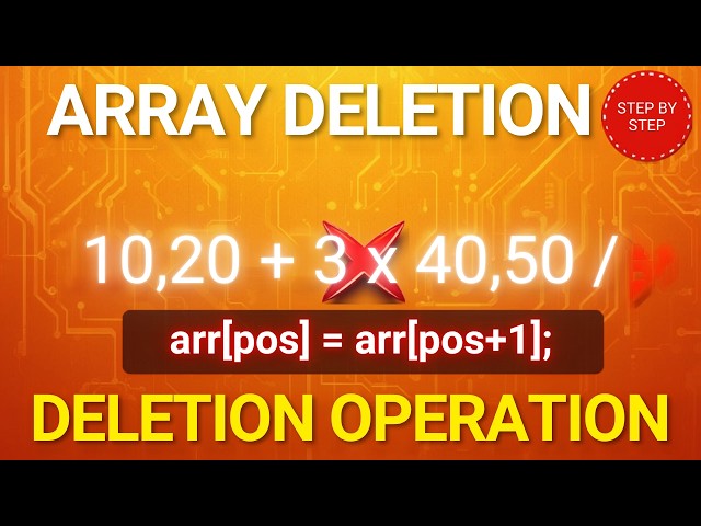 Arrays – Deletion Operation | Data Structures in C | Step-by-Step Explanation
