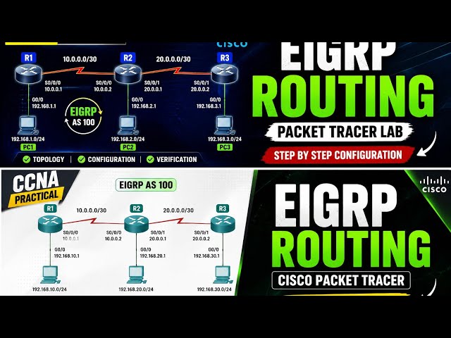 EIGRP Routing in Cisco Packet Tracer | CCNA Practical |  EIGRP Routing कैसे Configure करें? 