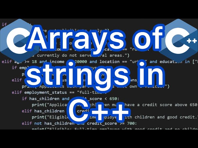 How to work with an array of strings in C++?