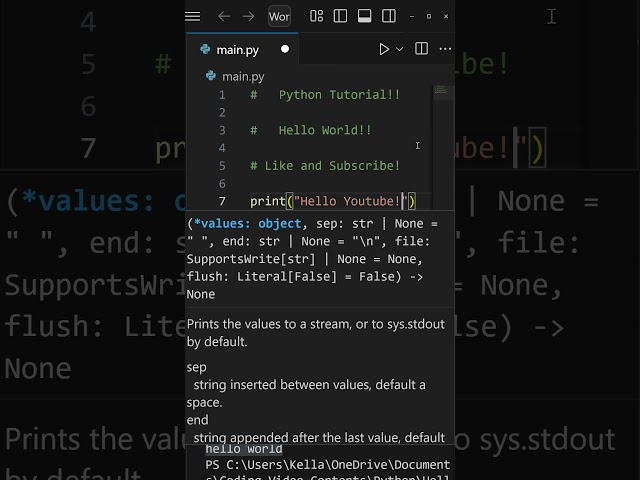 Python Hello World Tutorial!