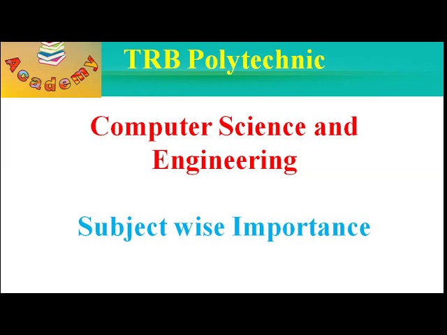 TRB POLYTECHNIC 2020 | COMPUTER SCIENCE AND ENGINEERING |  SUBJECT WISE PRIORITY LIST