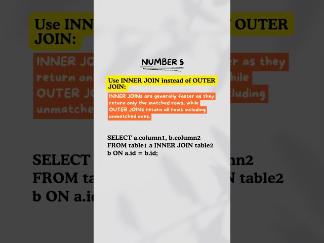 🚀 Boost Your SQL: 7 Essential Query Optimization Tips | Part 1