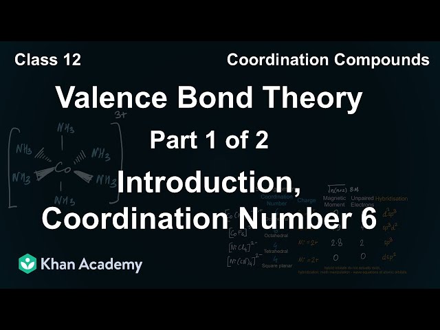 Valence Bond Theory Part 1 of 2 | Coordination Compounds | Class 12 | Chemistry | Khan Academy
