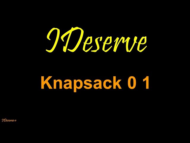 Knapsack Problem Dynamic Programming