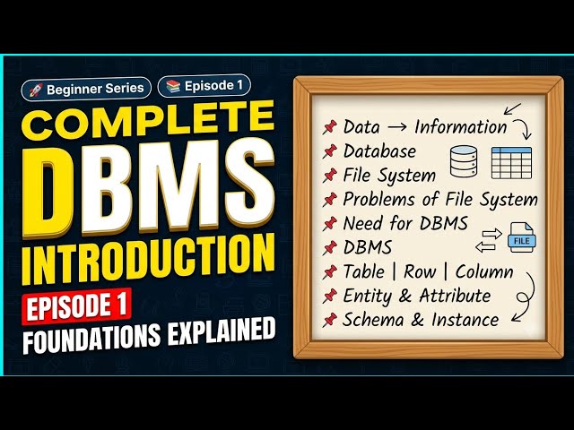 DBMS Episode 1 | Complete Introduction to DBMS, Database & Fundamentals (Beginner Series)