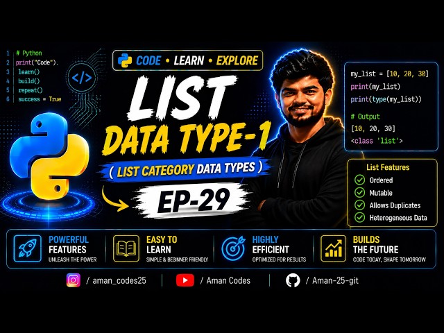 List Data Type-1 (List Category Data Types) EP-29