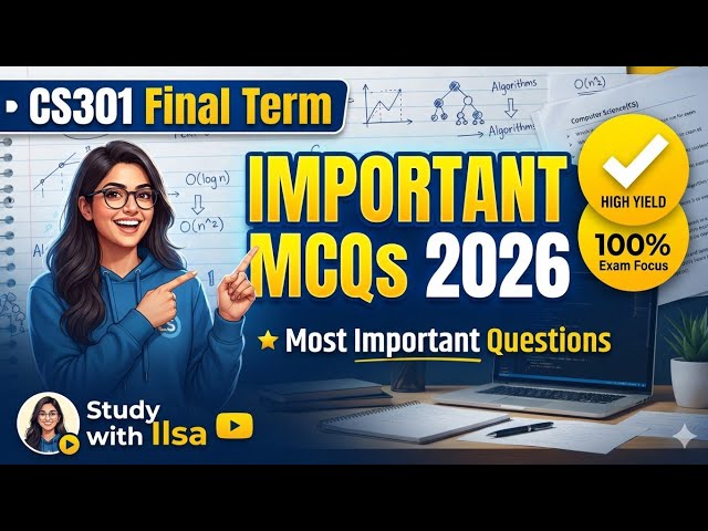 CS301 Final Term Important MCQs 2026 | Most Important Questions | VU CS301  #cs301 #vu