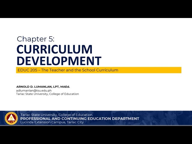 Chapter 5   Curriculum Development