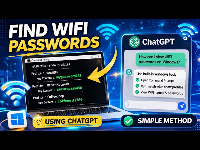 Hack WIFI Password using AI on Windows  (Hacking Tutorial 2026) ChatGPT #hacking