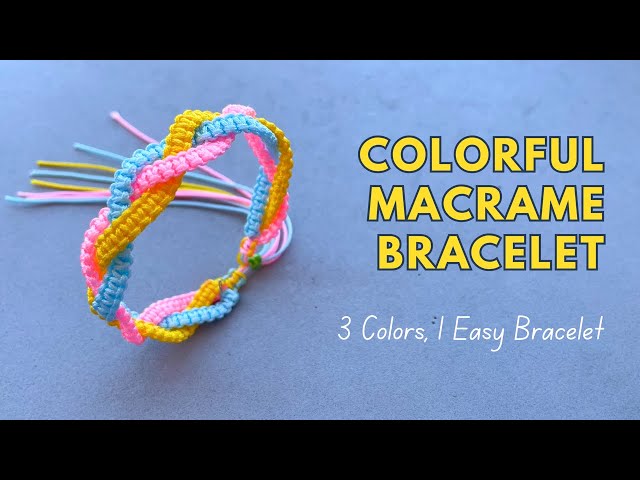 Super Easy Braided Macrame Bracelet | Made with Basic Square Knots – Great for Men & Women