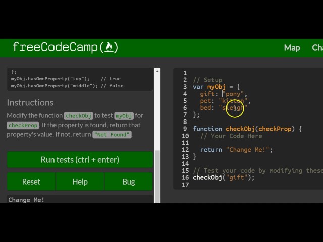 Testing Objects for Properties, freeCodeCamp Basic Javascript