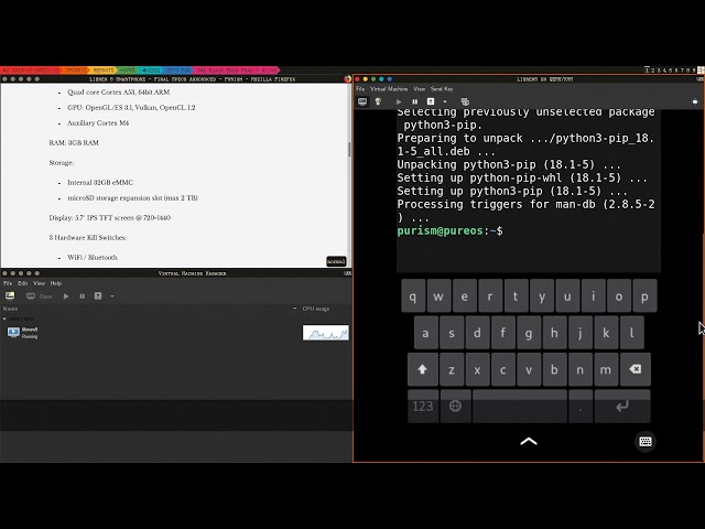 Axuy on Librem 5's phosh (on QEMU)